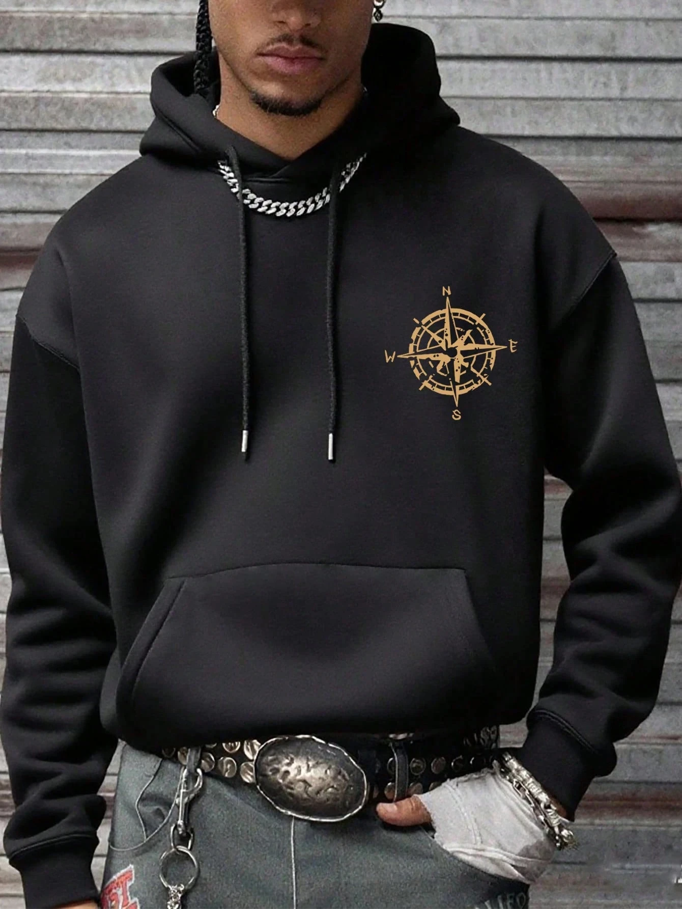 2026 New Unisex Oversized Hoodie Compass Wings Eagle Back Print Streetwear Men Women Autumn Winter Pullover Sweatshirt
