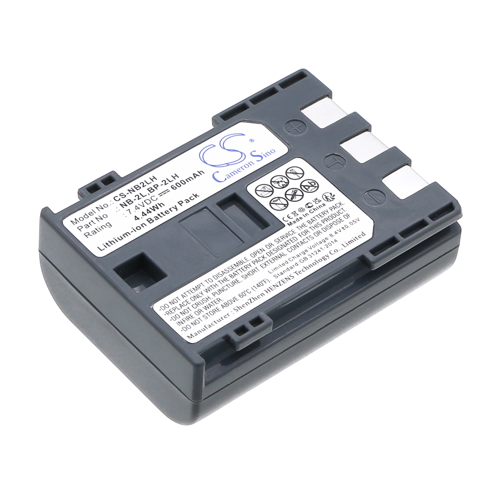 

600mAh Camera Battery NB-2L BP-2LH NB-2LH BP-2L5 BP2LCL ER-D120 for Canon BP-2LH ZR800 ZR830 ZR850 HG10 HV20 MD100 MD101 MD110