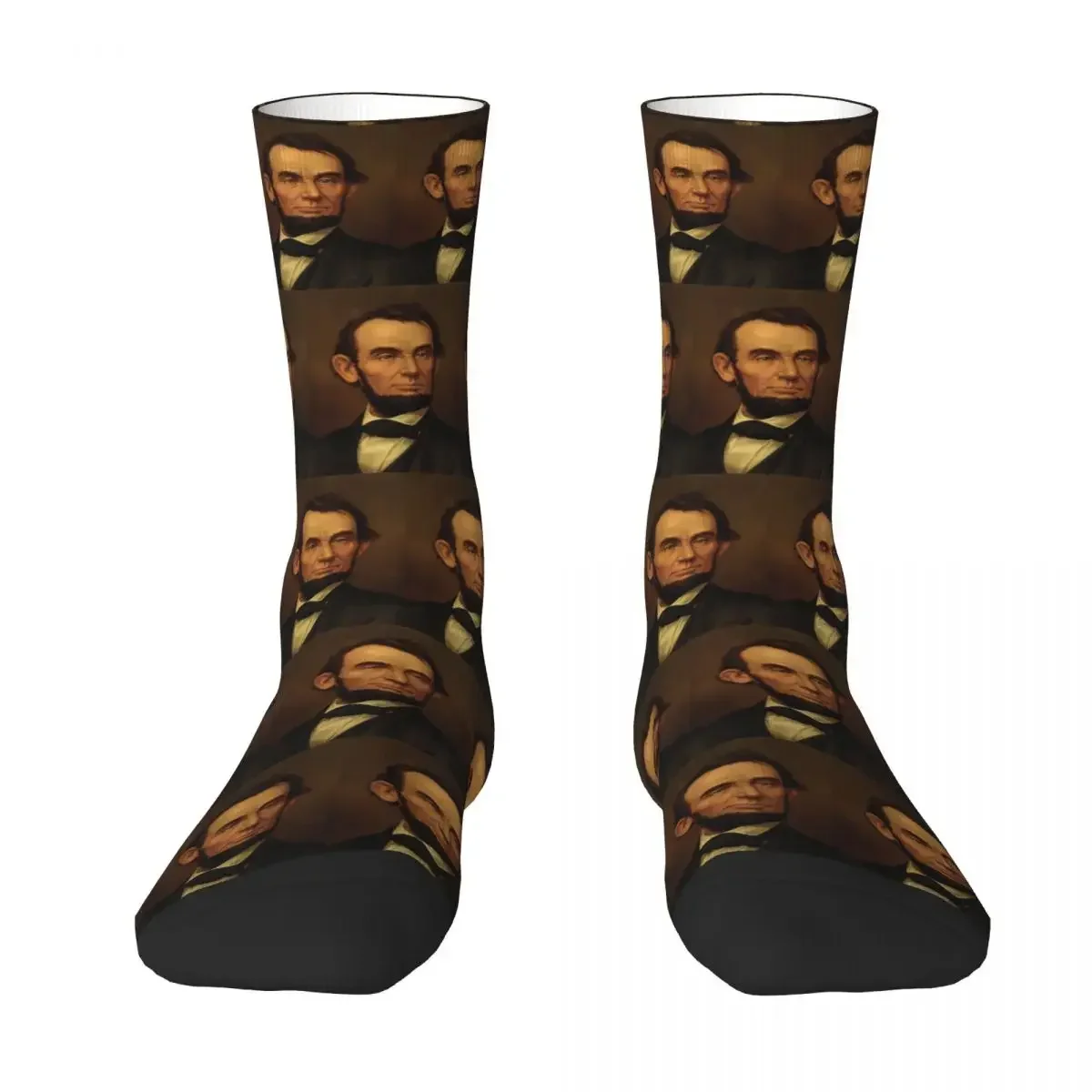 Abraham Lincoln Bust Portrait Socks Harajuku Sweat Absorbing Stockings All Season Long Socks Accessories for Unisex Gifts