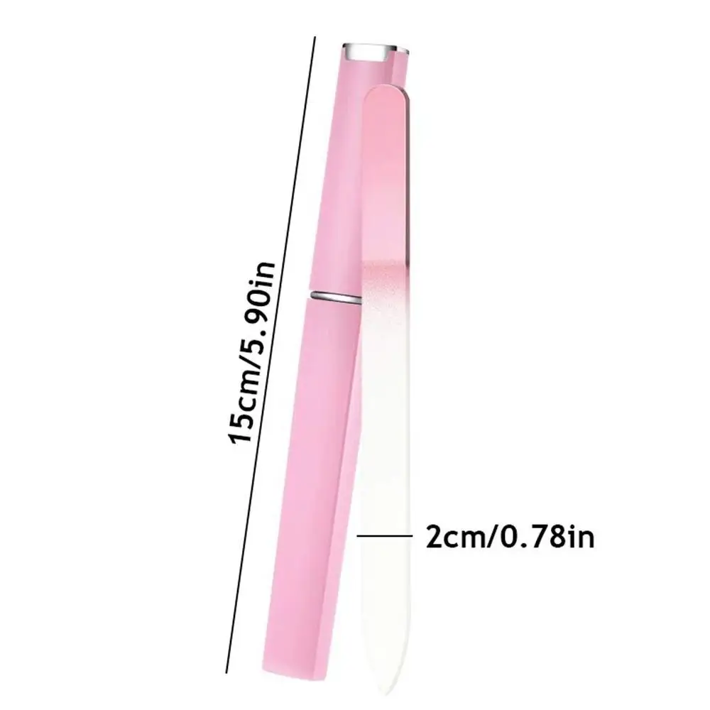 With Case Nail File Professional Crystal Glass Nail Tools Buffer Files Manicure Beauty Tools Manicure Polishing Unisex