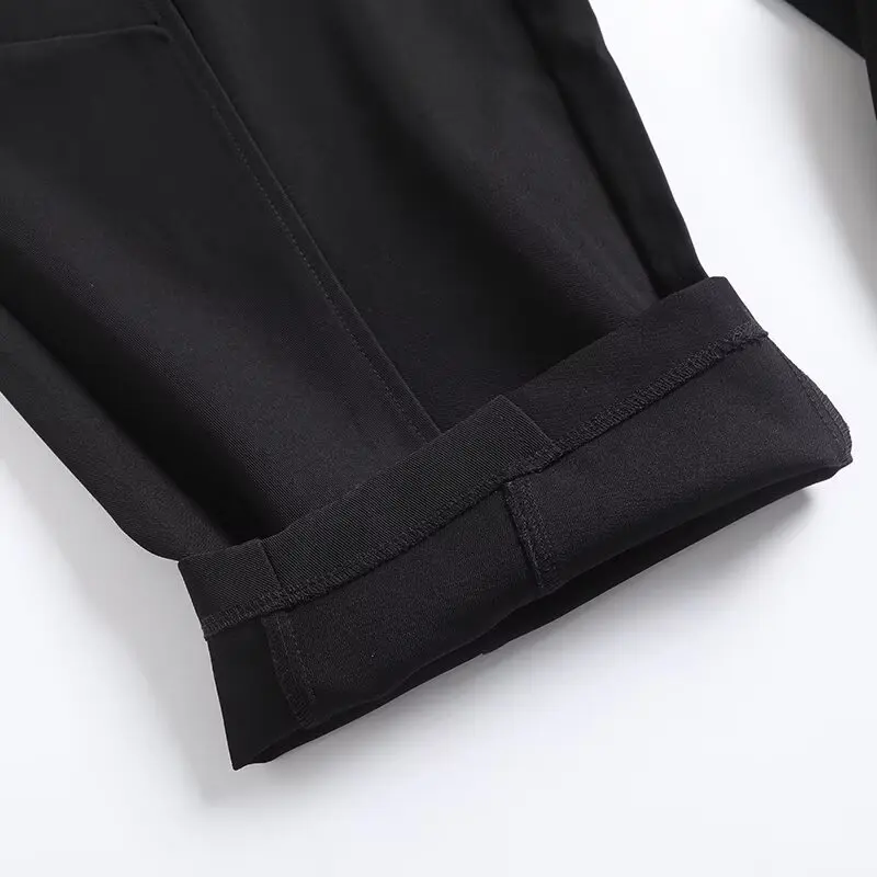 Maxdutti Minimalist And Fashionable Commuting Loose Casual Pants Women Black Lantern Type Trousers Office Ladies Pants