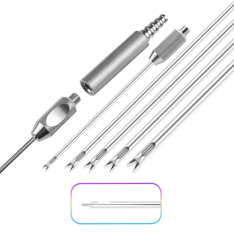 V-hole Liposuctions Cannulas Threadeds Handles Liposuctions Instruments for Fat Harvestings