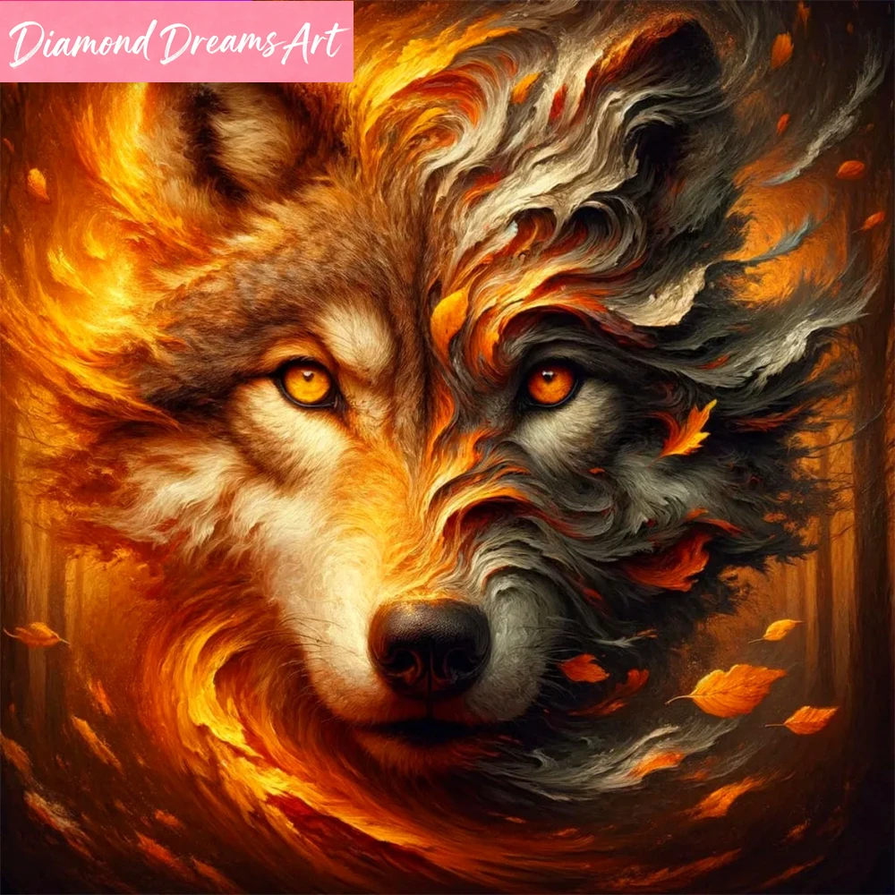 

New Arrival Diamond Embroidery Wolf Animal Painting Acrylic Craft Supplies Mosaic Dog DIY Cross Stitch Handicraft,frameless