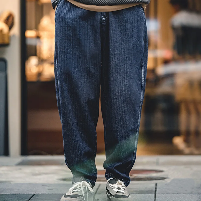

Maden Vintage Denim Washed Baggy Jeans for Men Loose Straight Cargo Pants Brand Designer Casual Trousers Wide Leg Streetwear