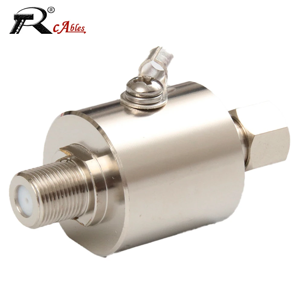 F Male to F Female RF Coax Lightning Arrester Surge Protector for Signal Booster 75Ohm - Supports GSM 3G 4G LTE Wireless LAN WiF