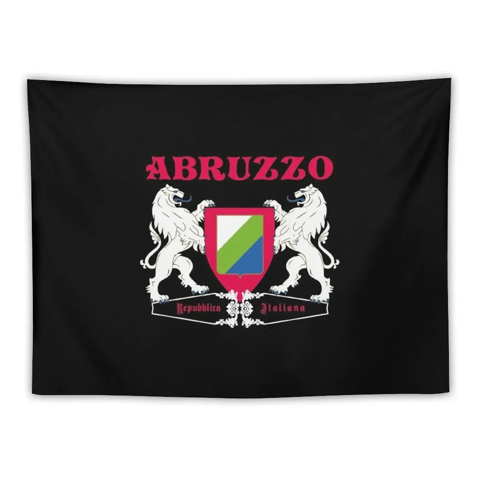 Region Of Abruzzo Flag Heraldry - Cool Abruzzese Coat Of Arms Tapestry Wall Hangings Decoration Tapestry