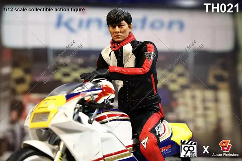 1990s  1/12 Scale Collectible Full Throttle Andy Lau Racing Cars Full Set 6\'\' Action Figure Toys with Customized Motorcycle