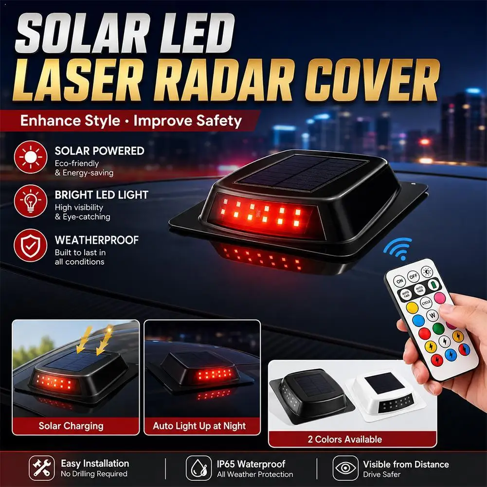 Car Roof LiDAR Decorative Cover Light With Solar Powered Lights High Intensity Warning Lights And Path Clearing Lights