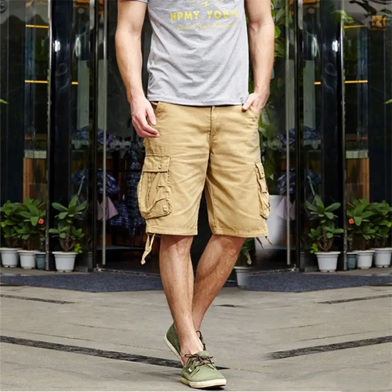 2024 Summer New Men Tactical Cargo Shorts Men Fashion Multi-pocket Short Pants Mens Breathable Cotton Casual Shorts Size 29-44