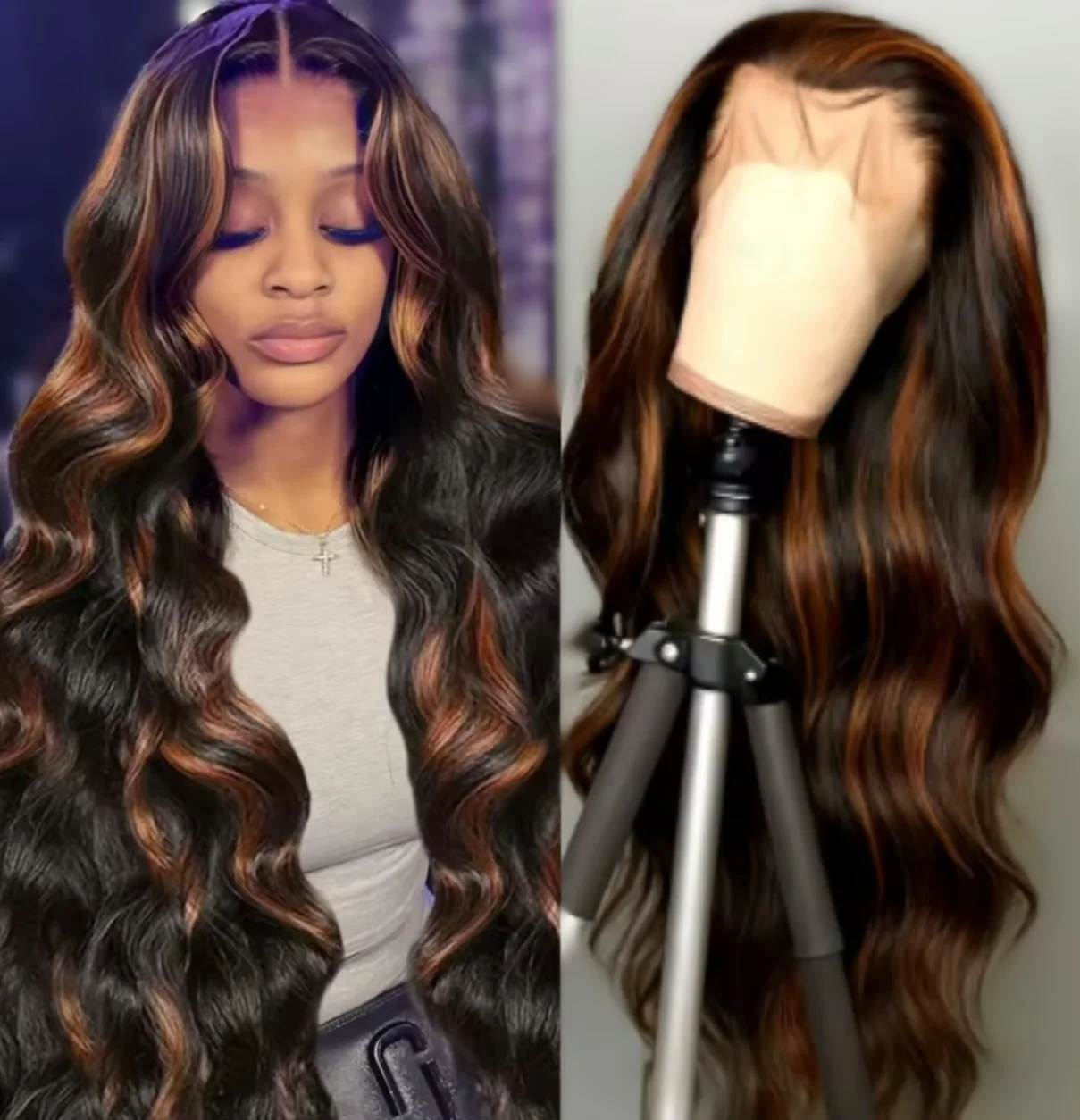 

40 46 дюймов FB 30 Цветные объемные волны Длинные волосы Remy Фронтальные парики 1b30 Высокие волосы Ombre 13x4 13x6 HD Парик фронта шнурка для женщин