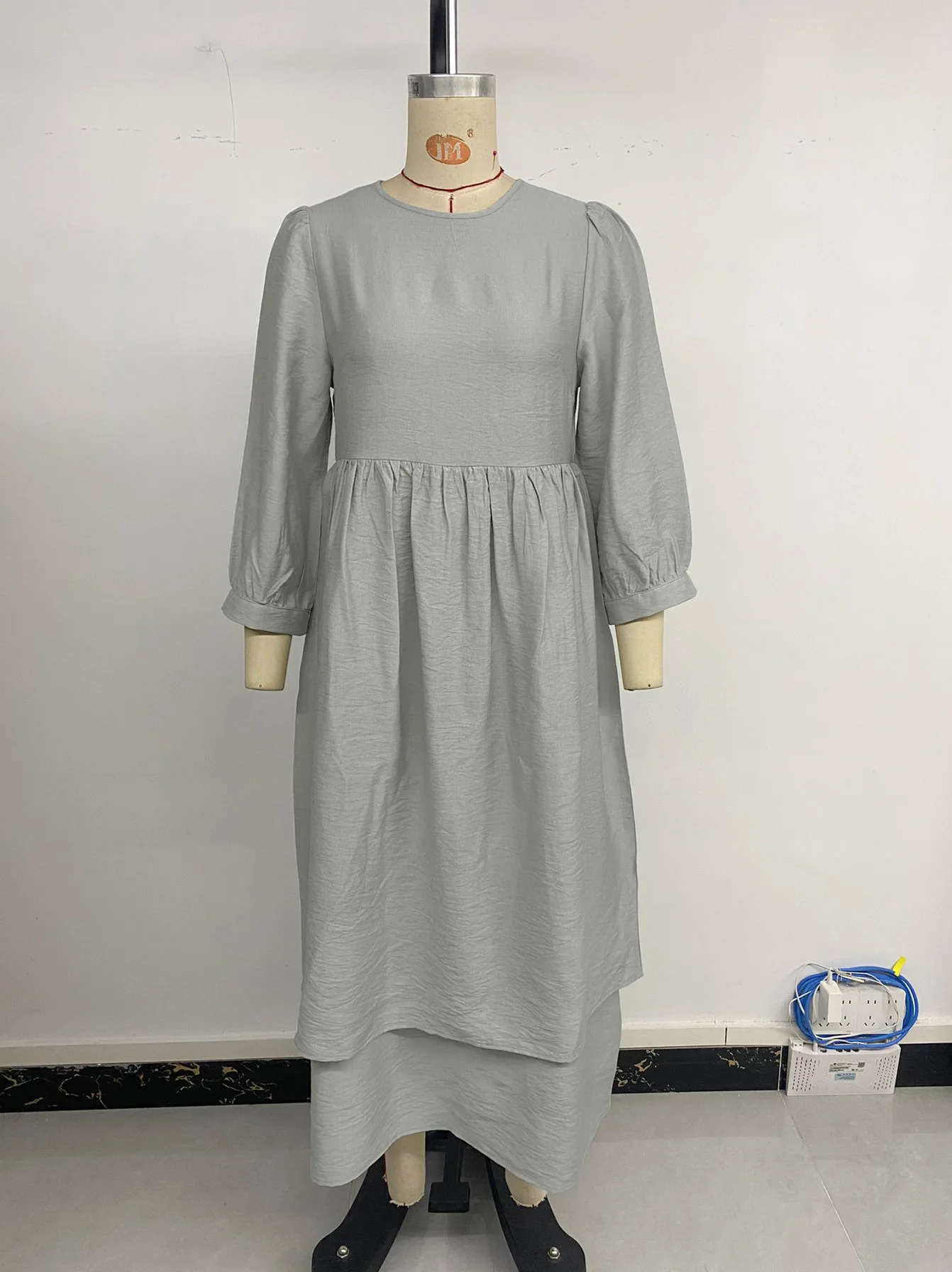 Vestido de outono feminino estilo praia vestidos longos 3/4 mangas solto ajuste flowy em camadas bainha tecido macio na moda praia férias vestido