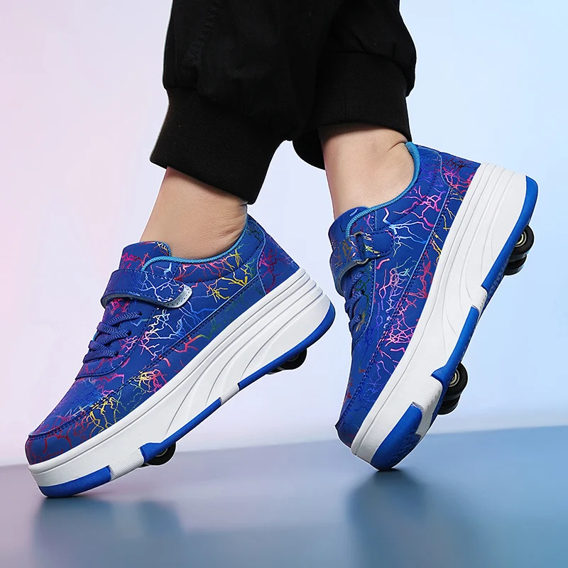 

Trendy shoes: Girls' 4-Wheel Auto-Retractable Invisible Sneakers, Roller Skates for Kids, Adults & Boys