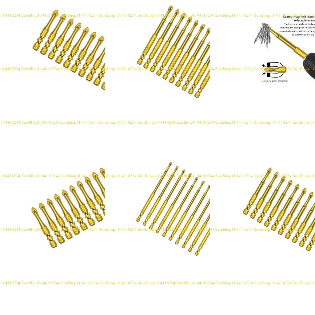 

P9FB Professional Impact Driver Bits, Magnetic Antislip Coating Power Drill Accessories for Precisiosn Fastening Maintenance