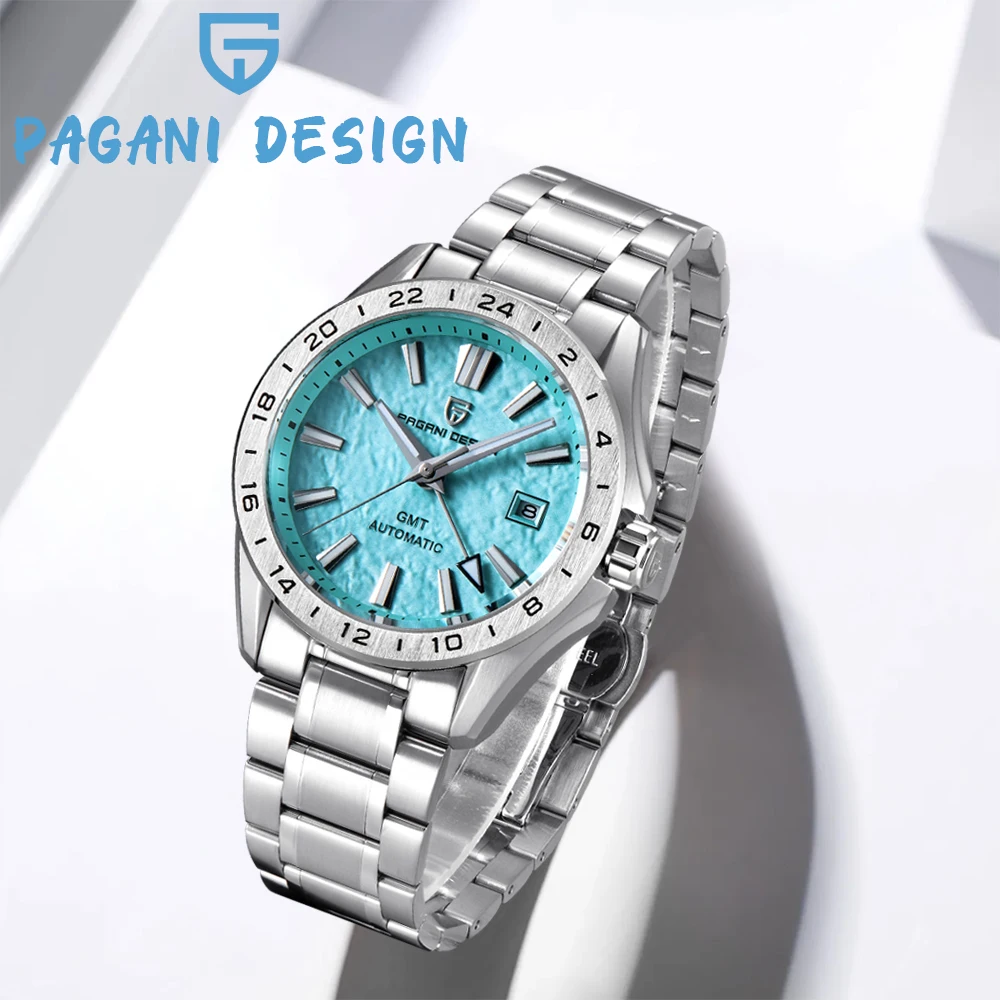PAGANI DESIGN New Brand Luxury Mechanical Automatic Watch StainlessSteel Waterproof luminous Watch Date WaveDial watches for man
