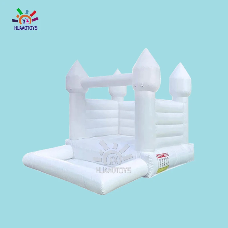 Wholesale Mini Bounce House Inflatable Bouncy Castle White Bounce House With Ball Pit For Kids Moonwalk Party Celebration