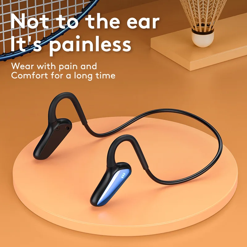 

Bluetooth 5.0 Bone Conduction Earphones Neckband Ear Hanging Air Conduction Earbuds Waterproof Sports 360° Foldable Headphons