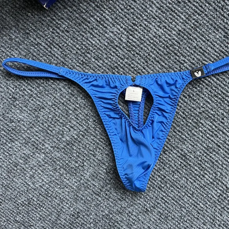 

Erotic Man Thong Mens Sexy Solid Color Underwear Breathable Jockstrap Masculina Smooth Mini Tangas Fashion Buttocks Hollow Thong