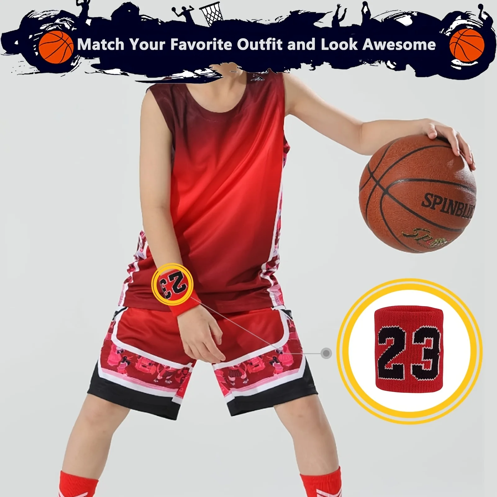 Sport-Stirnband aus Baumwolle, Nummer 24, elastisches Schweißband, Schutz, Basketball, Tennis, Sport, Erwachsene, Kinder, Fitnessstudio, Fitness, Schweiß-Haarband – Detail 15