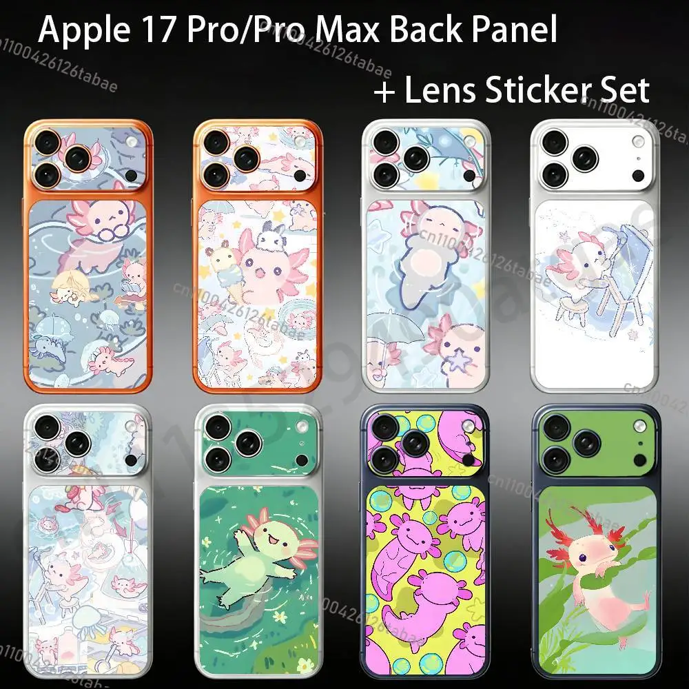 

NEW Cute Axolotl For iPhone 17proMax/17pro Full Cover Decal Skin Wrap Colorful Rear Protective Sticker Film