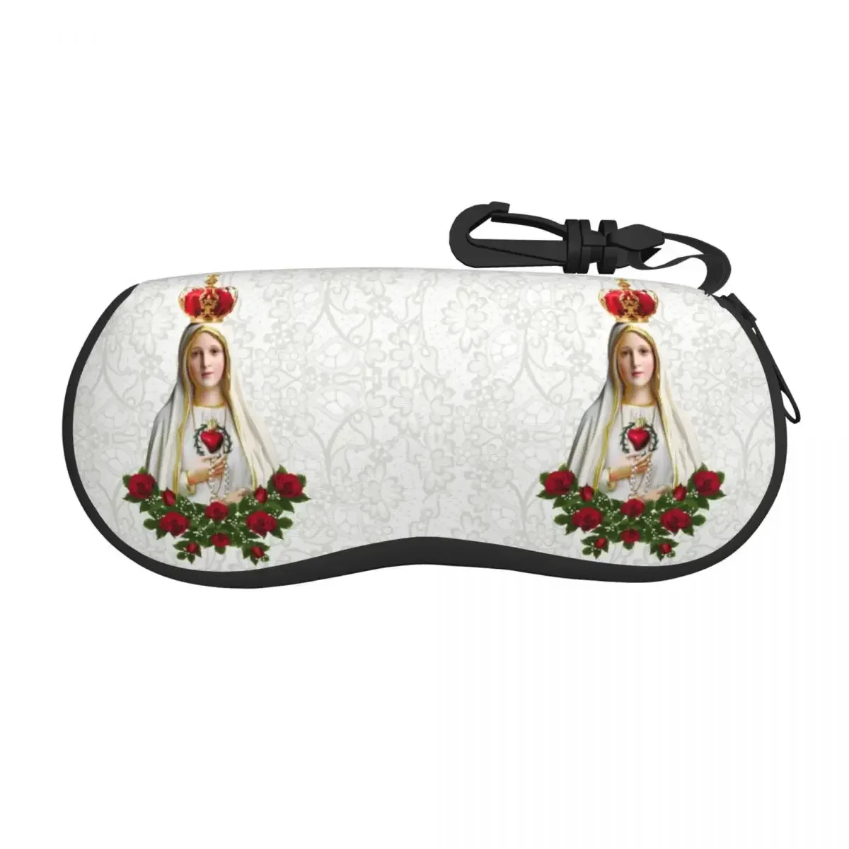 Custom Our Lady Of Fatima Virgin Mary Shell Glasses Case Portugal Rosary Catholic Eyeglasses Case Sunglasses Protector Box