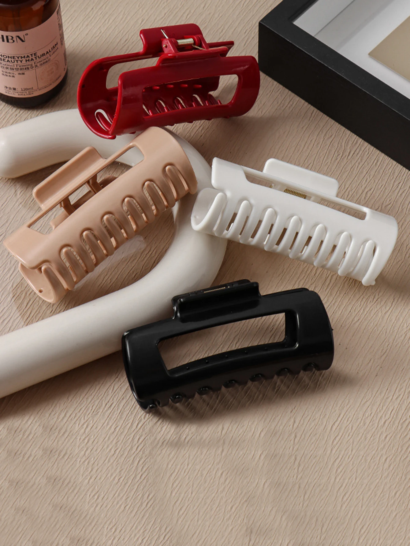 4 Uds. Pinza cuadrada calada de silicona para el cabello para mujer, nueva horquilla, peluquería diaria, accesorios para el cabello para fijación