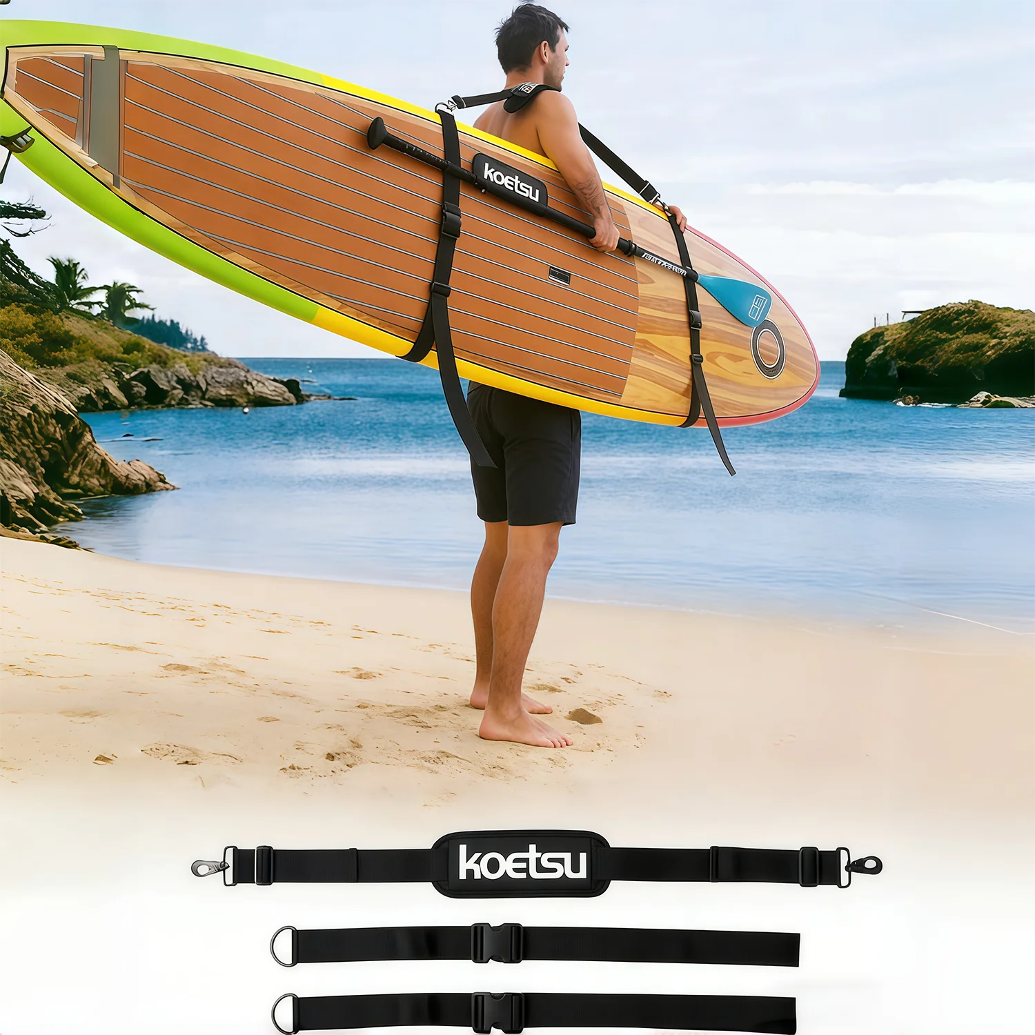 Tabla de Surf ajustable, correa de hombro, cabestrillo de transporte, tabla de Paddle, tabla de Surf, aletas de Surf, Paddle Wakeboard, herramienta de Kayak para Surf