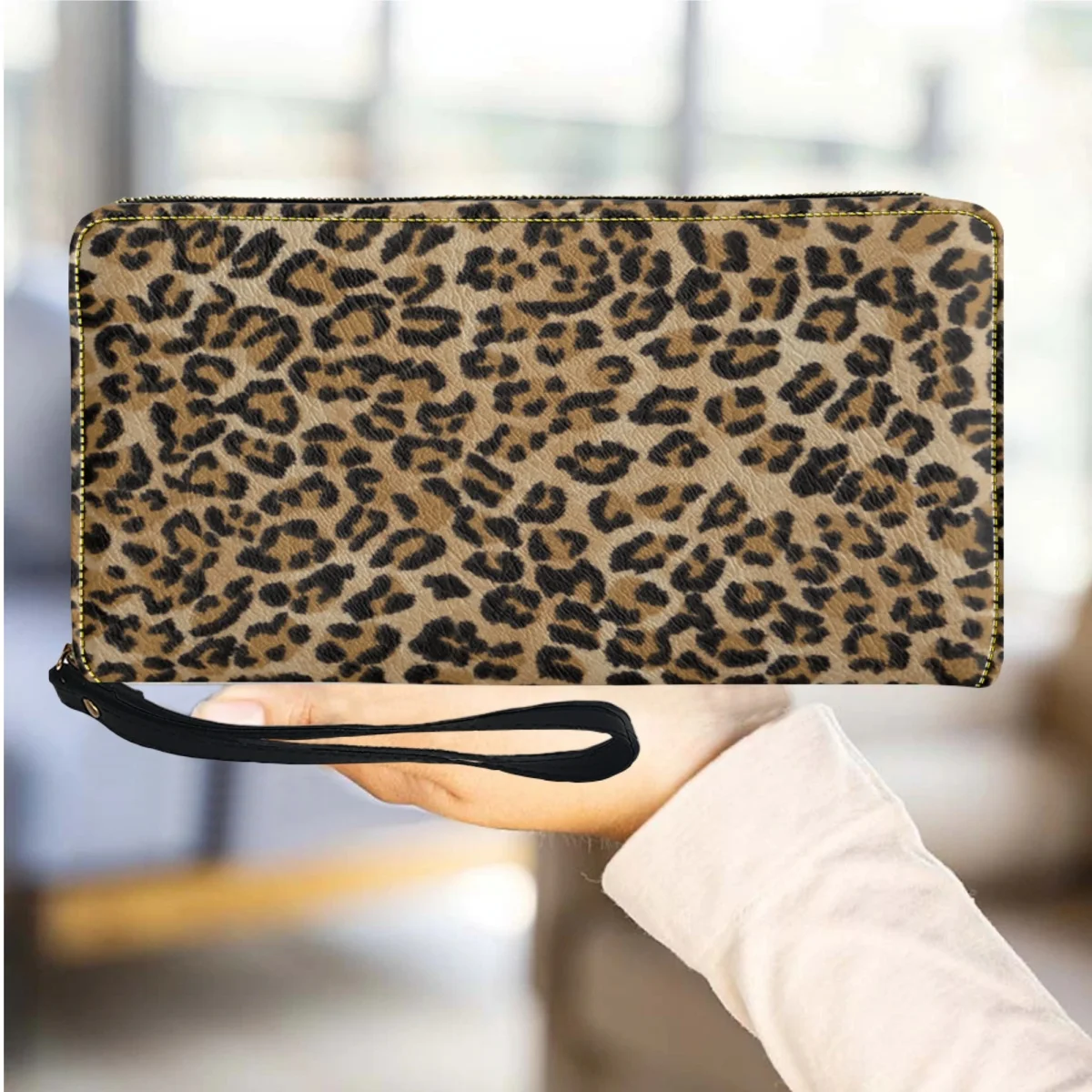 Classic Leopard Women Wallet Zipper Long Travel Girls Purse Luxury PU Leather Wristlet Wallets for Girls Casual Card Holder 2023