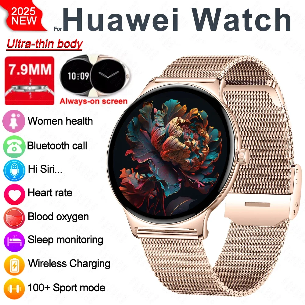 2025 New for Huawei Ultra-thin Smart Watch Women 1.43 inch HD AMOLED 466*466 HD Pixel BT Call Message Reminder smart watch Women