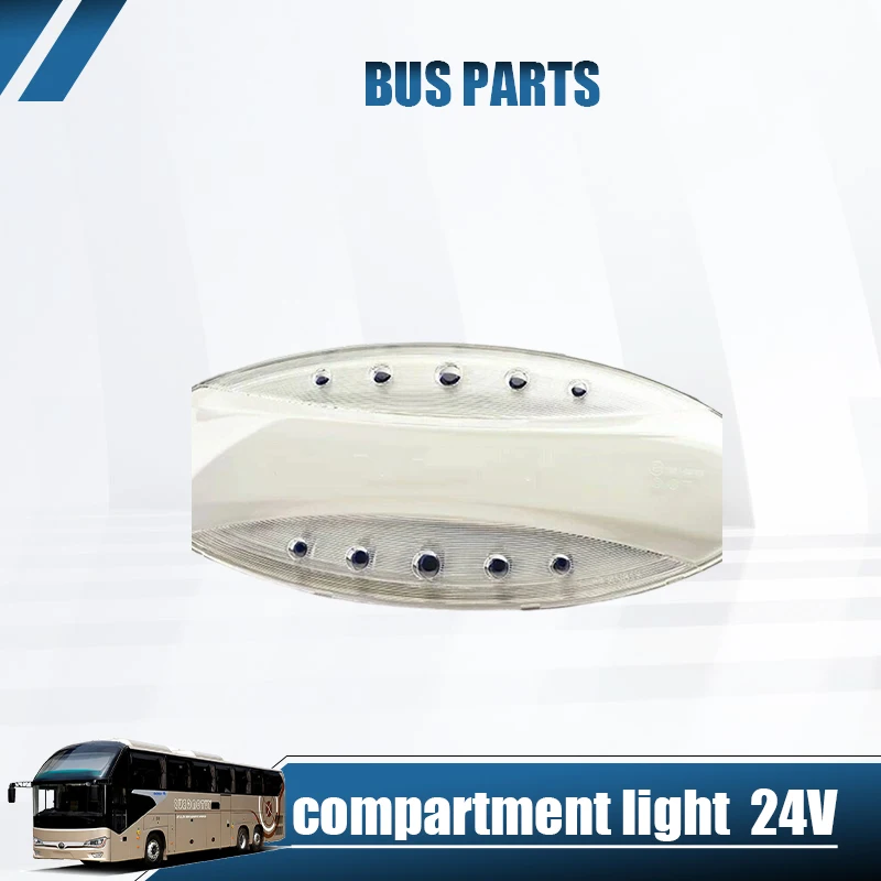 NEW interior ceiling light tube for vehicle, oval-shaped LED compartment light 24V, suitable for Yutong and Kinglong bus parts