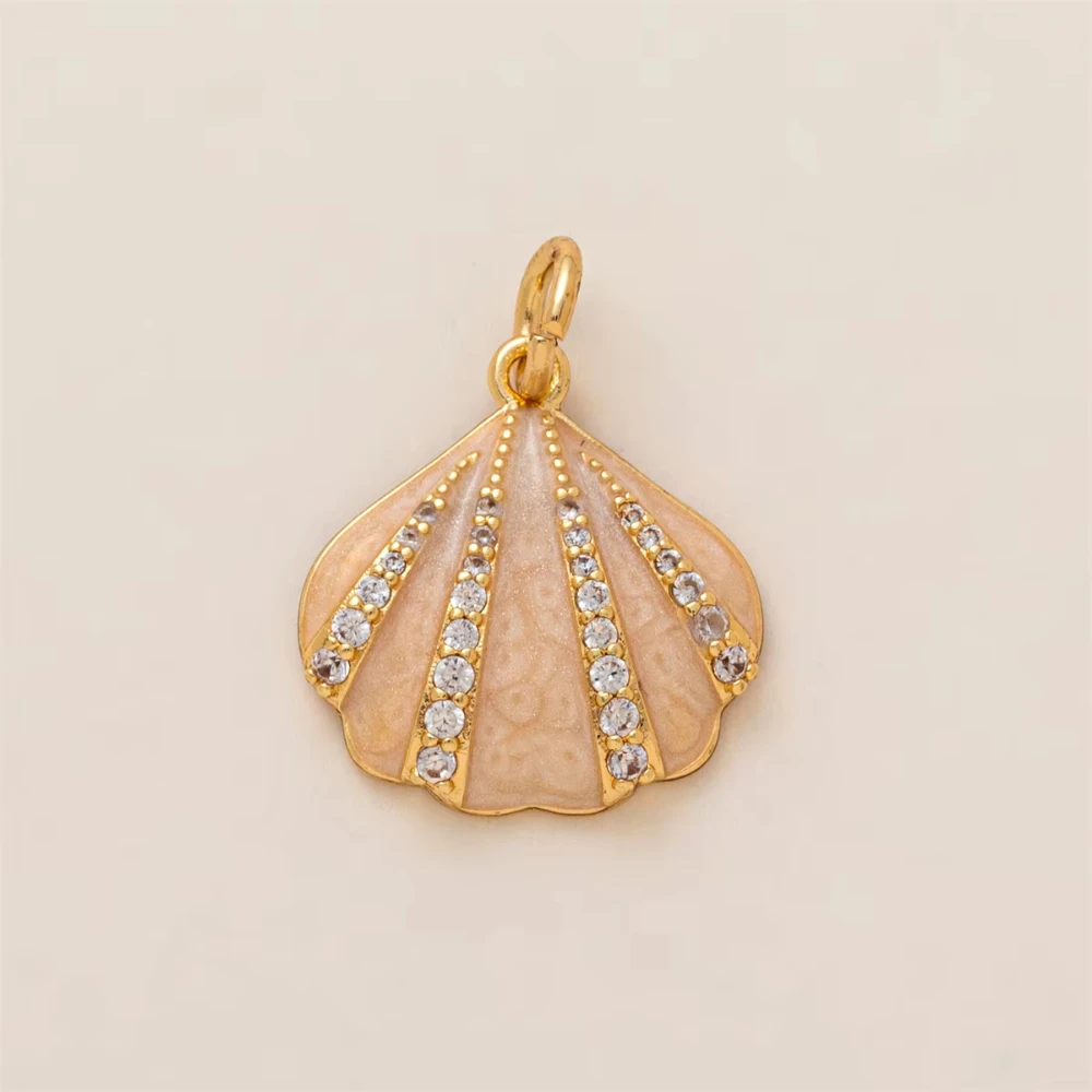 จี้เปลือกหอยลายทะเลแบบเรียบง่ายยอดนิยมสำหรับทำเครื่องประดับ DIY รูปทรงกุ้งตะขาบและปลาขนาดเล็ก