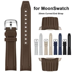 Strap for Swatch X Omega joint MoonSwatch 20mm Silicone Rubber Curved End Watch Band Men Women Quick Release Sport Belt Bracelet