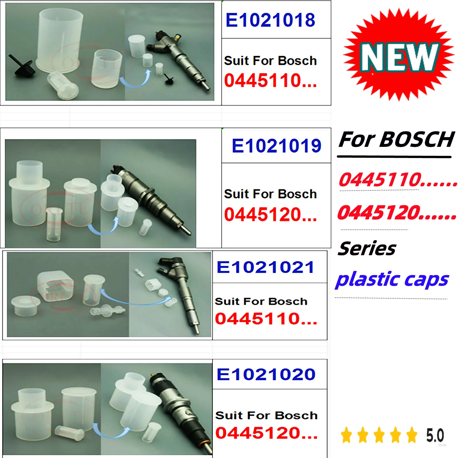 

Пластиковые колпачки для форсунок Common Rail ORLTL, совместимые с форсунками BOSCH серий 0445110/0445120