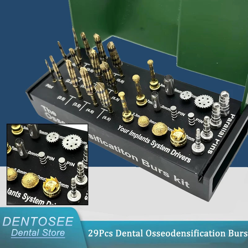 

29Pcs Surgical Grade Osseodensification Burs Kit for Dental Implants with Bone Saw & Tissue Punch