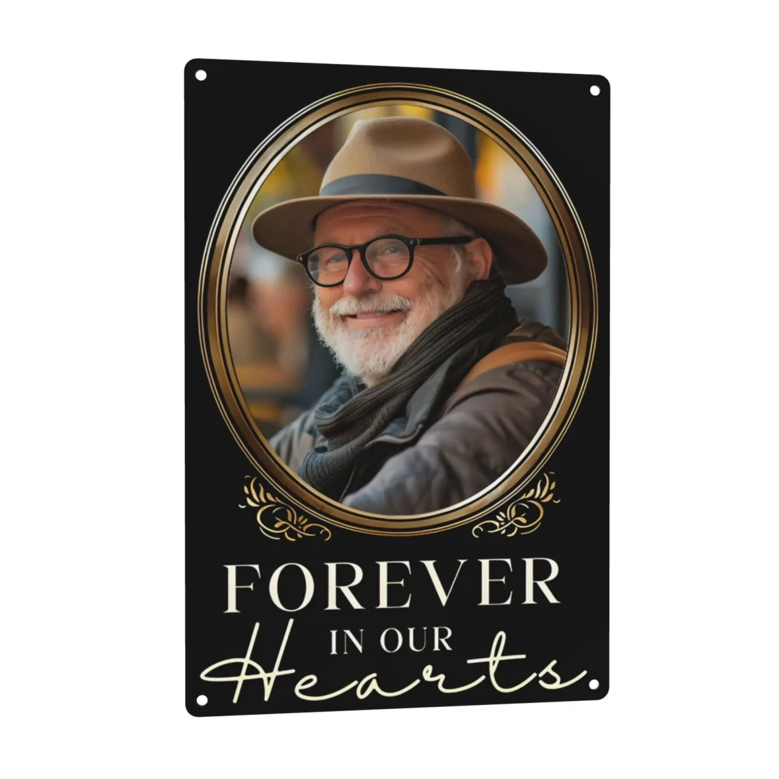 Personalized In Loving Memory Metal Sign with Photo - Custom Name & Date -Memorial Keepsake Plaque for Cemetery,Funeral Display - view 5