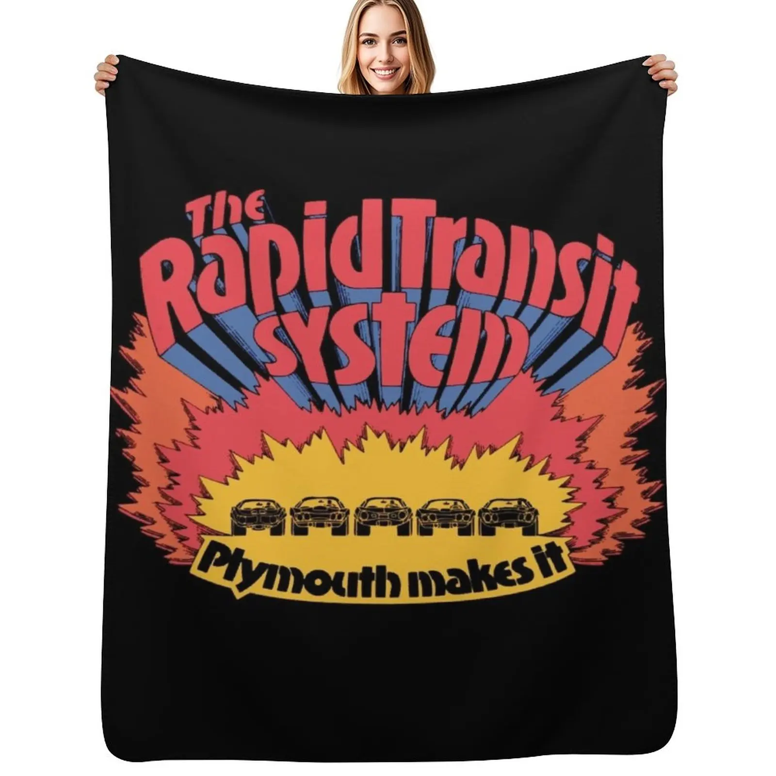 

PLYMOUTH RAPID TRANSIT SYSTEM Throw Blanket Camping Hairys Shaggy Sleeping Bag Blankets