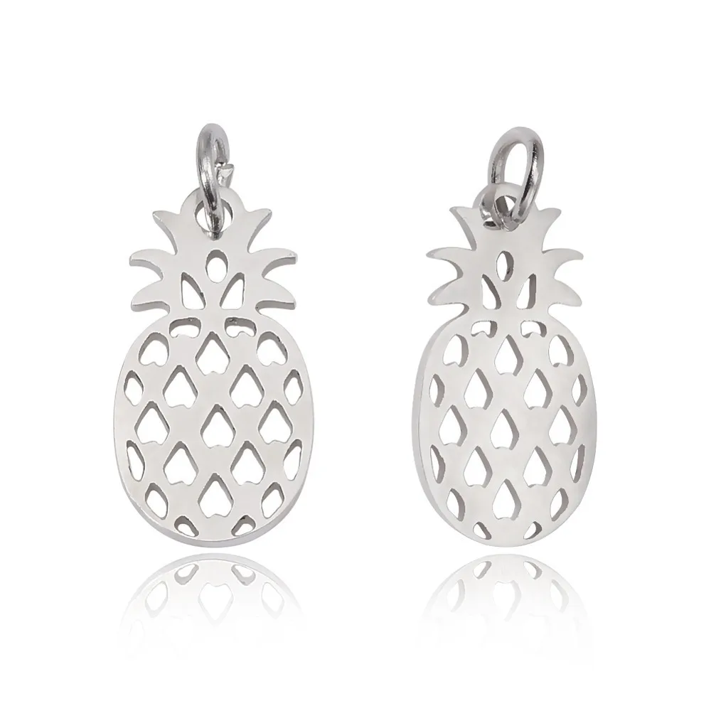 

5pcs Tarnish Resistant 201 Stainless Steel Pendants Pineapple 17.5x9x1mm Hole: 3mm