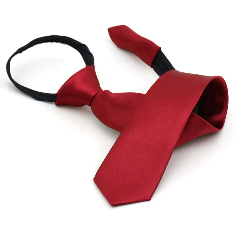 Corbata de cuello para niños, corbata estrecha sólida para niños, corbatas ajustables preatadas, corbata perezosa con cremallera para fiesta de boda, regalo para niños