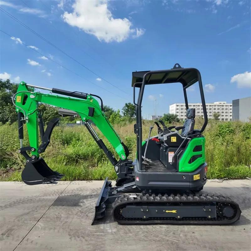 حفارة صغيرة 2.5 طن كابينة محرك ديزل يورو 5 مع تكييف هواء حفارة صغيرة مدمجة 1T بناء حفار منزلي