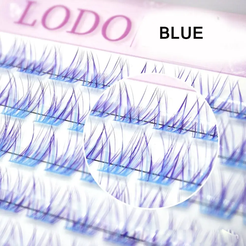 60 Clusters False Eyelashes Thick Dramatic Segment Lashes Colorful Individual Eyelashes 3D Cluster Long Natural White Red Blue