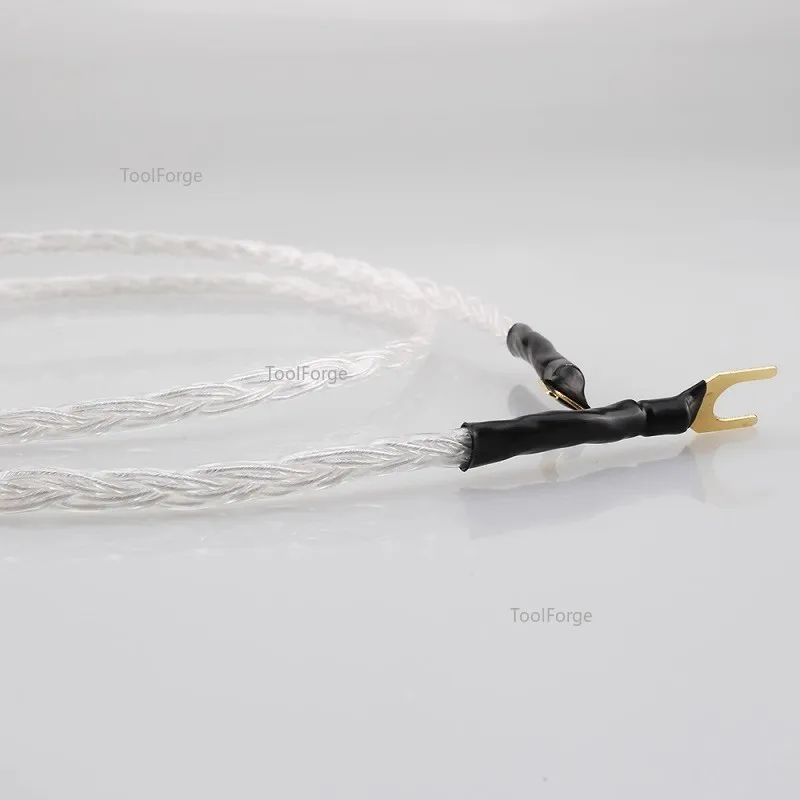 6 Cores Braid 5N Sterling Pure Silver LP Vinyl Audiophile Hifi Audio Cable Amplifier Ground Wire Male To Male Red Copper Y Plug