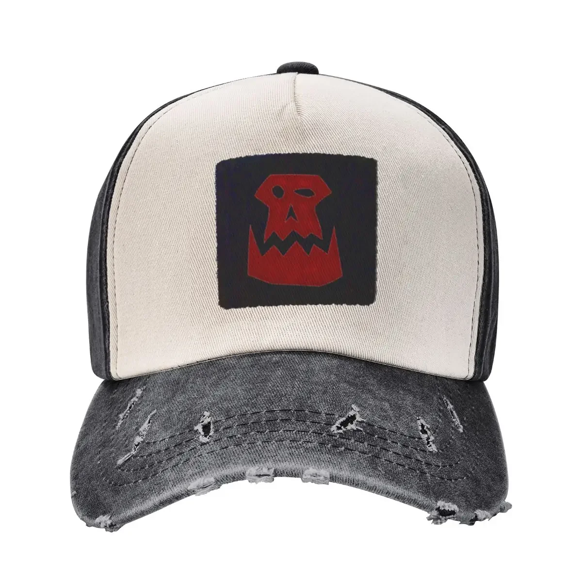 

Ork Skull Glyph - Red Baseball Cap Wild Ball Hat Luxury Man Hat sun caps Rave Luxury Woman Men's