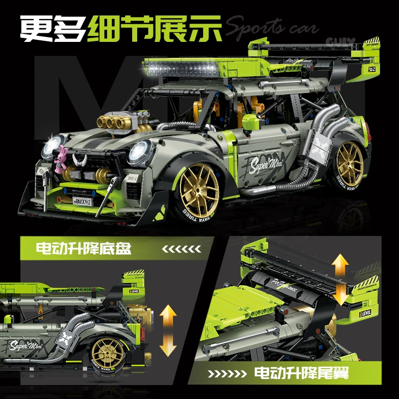 IN STOCK 10632 1:10 MOC Technical RC Sports Car Building Blocks Assembling Bricks Model Children\'s Toys Christmas Gift Set