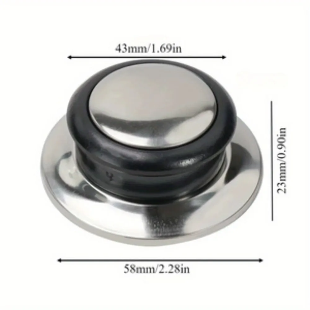 2PCS Universal Replacement Glass Stainless Steel Cover Handle Knob, Kitchen Cookware Cover Fixed Handle