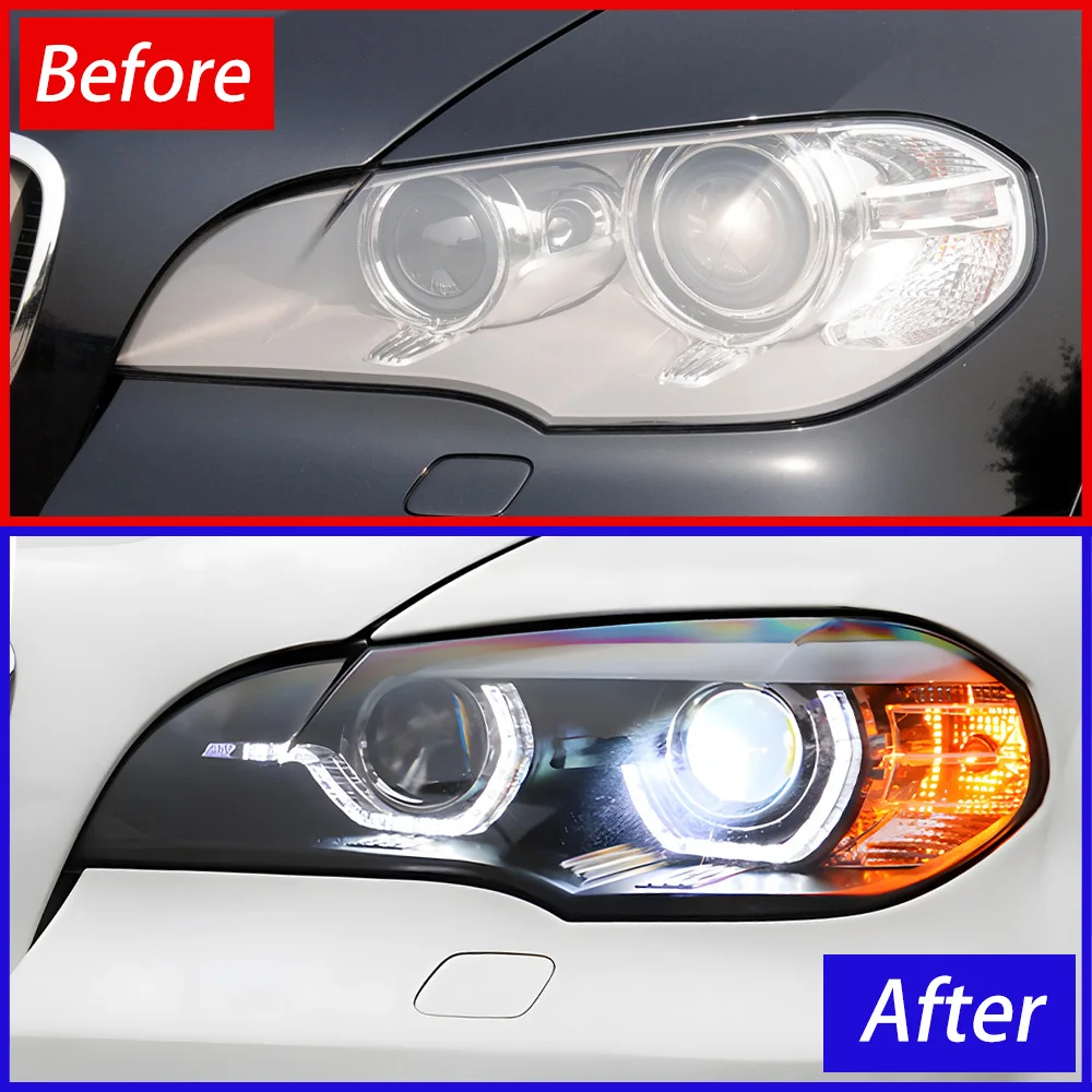 For BMW X5 E70 Series 2007-2013 LED Auto Upgrade Headlights Assembly Projector Lens Car Tool Accessories Plug and Play