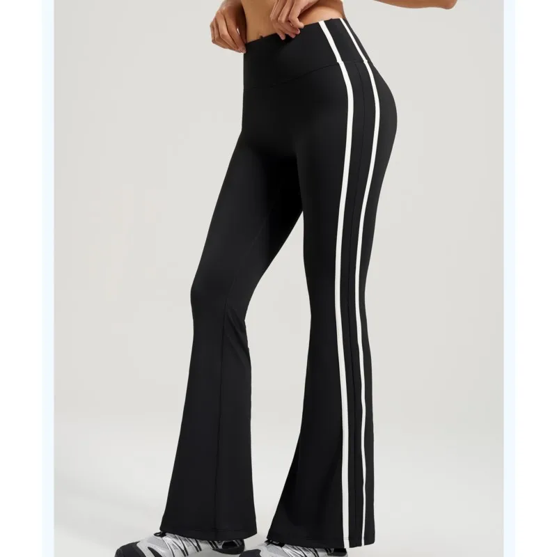 Pants Bell Bottoms Sweatpants Woman Yoga Women' S Clothes Slim All-match Simple Style Fashion Sports Running Striped Comfortable