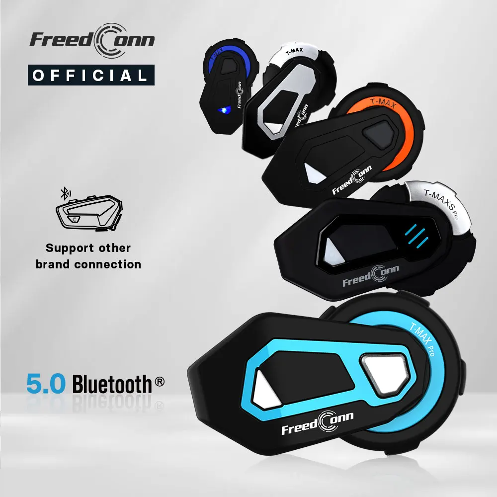 Freedconn Bluetooth Motorcycle Intercom Moto Helmet Headset 10 Riders Motor Communicator Helmets Group Speaker BT5.0 Music