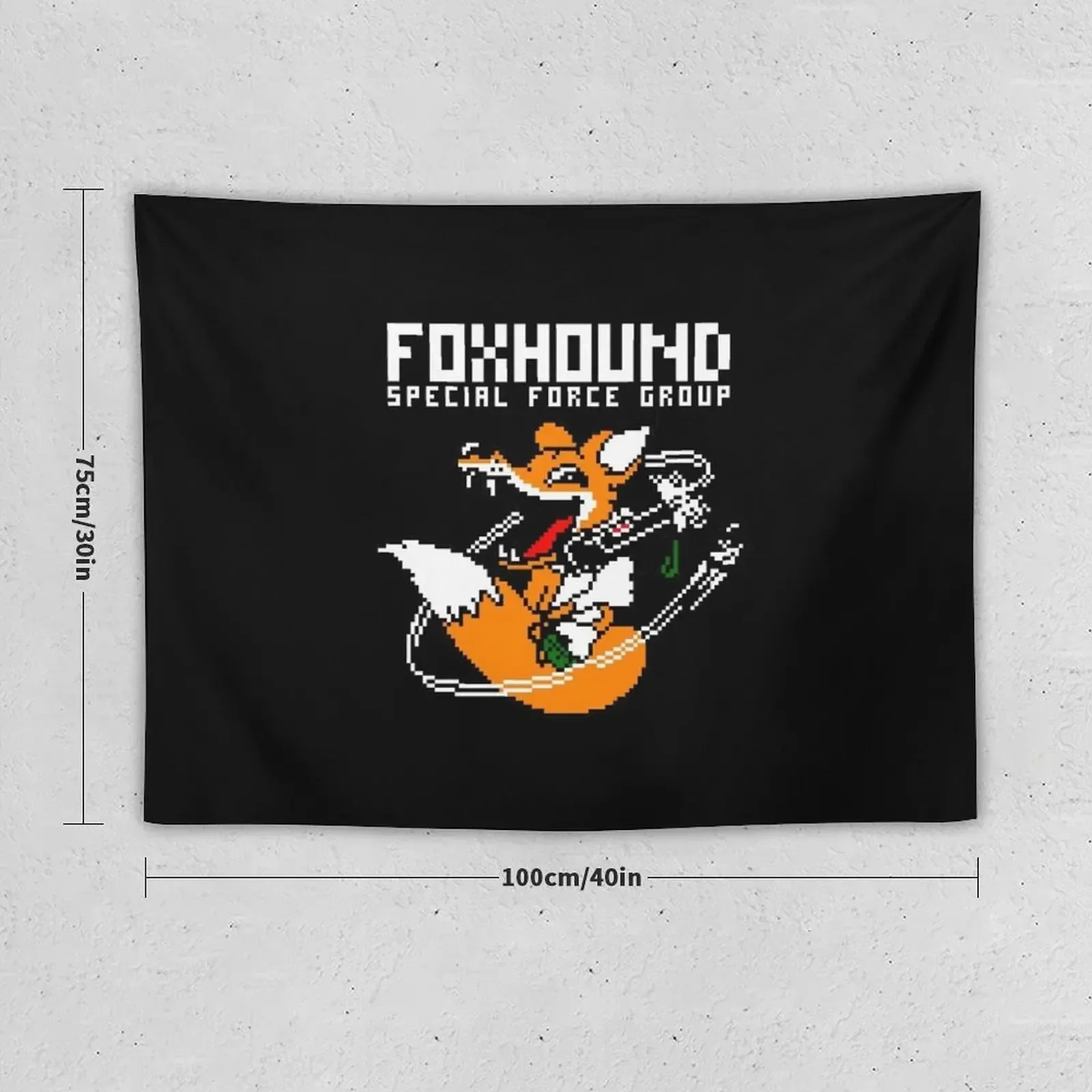 FOXHOUND PIXELART FOX WHITE Tapestry Wallpaper Room Decorations Decorations For Your Bedroom Wall Hanging Tapestry