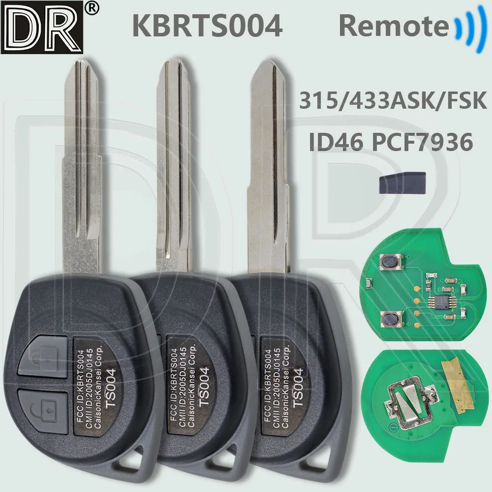 

DR KBRTS004 ID46 PCF7936 чип 315/433 ASK/FSK автомобильный дистанционный ключ для Suzuki Swift SX4 Vitara JIMNY ALTO Vitara Grand Ignis Splash