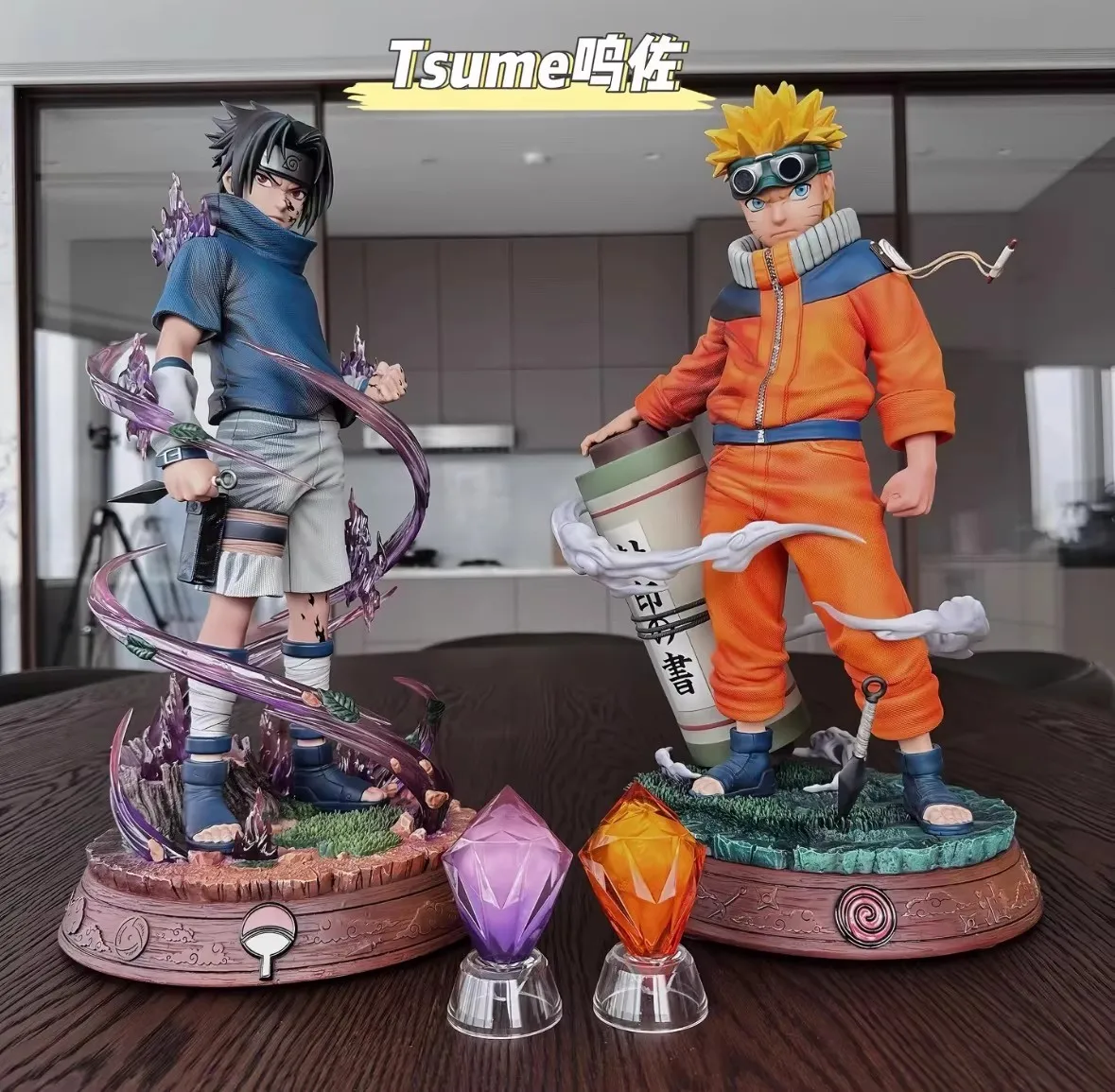 22CM Naruto Uzumaki Uchiha Sasuke Figurka Anime NARUTO Shippuden Fajny Model Golfowy na Biurko Zabawka Prezent Kolekcja Ozdoby PVC