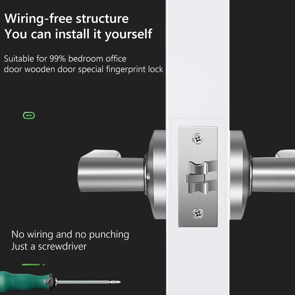 

Electronic Bedroom Sensitive Smart Biometric Electronic Smart Lock Semiconductor Biological Fingerprint Handle Key Lock